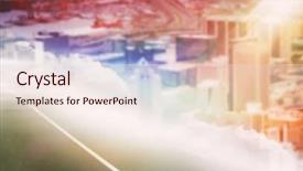  Presentation with towers - Colorful slide set enhanced with diminishing road with markings backdrop and a lemonade colored foreground