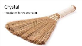  Presentation with new joining - Slides with diminutive - close up of new broom background and a  colored foreground