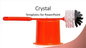  Presentation with toilet - Beautiful slide deck featuring diminutive - plastic orange toilet brush isolated backdrop and a  colored foreground