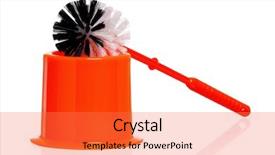  Presentation with toilet - Audience pleasing presentation consisting of diminutive - plastic orange toilet brush isolated backdrop and a  colored foreground