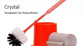  Presentation with paper bag vs plastic bags - Cool new presentation design with diminutive - plastic orange toilet brush backdrop and a  colored foreground