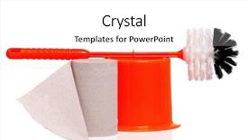  Presentation with paper bag vs plastic bags - Beautiful presentation featuring diminutive - plastic orange toilet brush backdrop and a  colored foreground