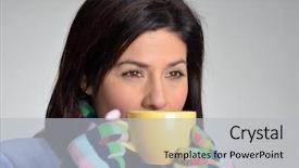  Presentation with friends eating and drinking wine - Amazing presentation theme having dimples - winter woman drinking hot drink backdrop and a  colored foreground