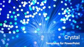  Presentation with optical fibres - Presentation design featuring dinamics - bunch of optical fibres dinamic background and a cobalt blue colored foreground