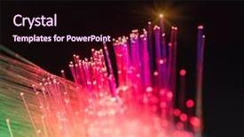  Presentation with optical fibres - Beautiful PPT theme featuring dinamics - bunch of optical fibres dinamic backdrop and a wine colored foreground