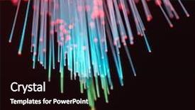  Presentation with optical fibres - PPT theme featuring dinamics - optical fibres dinamic flying background and a black colored foreground