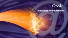  Presentation with optical fibres - PPT theme with dinamics - optical fibres dinamic flying background and a navy blue colored foreground