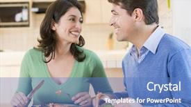  Presentation with together we - PPT theme featuring dine time - couple enjoying meal mealtime together background and a teal colored foreground