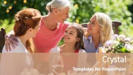  Presentation with party time - Slide set with dine time - leisure holidays and people concept background and a coral colored foreground