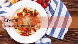  Presentation with classic homemade tomato sauce - Audience pleasing presentation consisting of dine time - pasta with tomato sauce backdrop and a coral colored foreground