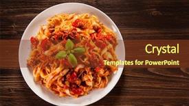  Presentation with pasta sauce - Presentation theme consisting of dine time - pasta with tomato sauce background and a tawny brown colored foreground