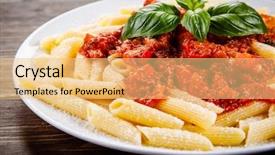  Presentation with dairy produce meat vegetables - Amazing slide deck having dine time - penne with meat tomato sauce backdrop and a yellow colored foreground