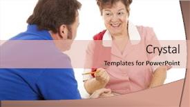  Presentation with customer nonconformance - Slide deck with american diner - friendly waitress taking a customer's background and a lemonade colored foreground