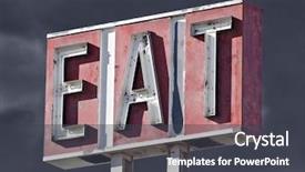  Presentation with faded - Amazing presentation theme having diner - retro faded eat sign backdrop and a dark gray colored foreground