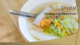  Presentation with food market - Slide set having ding-bian-cuo-famous-keelung background and a coral colored foreground