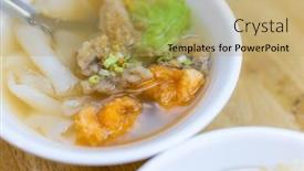  Presentation with market food - Presentation design with ding-bian-cuo-famous-keelung background and a yellow colored foreground