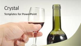  Presentation with wine - Presentation design having dining etiquette - glass of red wine background and a light gray colored foreground