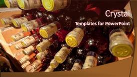  Presentation with cellar - Slides consisting of dining etiquette - stacked up wine bottles background and a  colored foreground