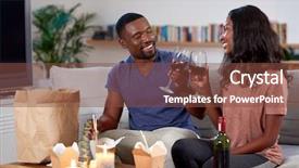  Presentation with modern food - Audience pleasing theme consisting of dining in and romantic date backdrop and a tawny brown colored foreground