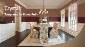 Presentation with handcraft luxury - PPT layouts featuring dining room in luxury home background and a  colored foreground