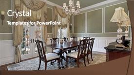  Presentation with free aging at home - Presentation design featuring dining room in luxury home background and a coral colored foreground