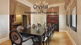  Presentation with handcraft luxury - Colorful PPT theme enhanced with dining room in luxury home backdrop and a coral colored foreground