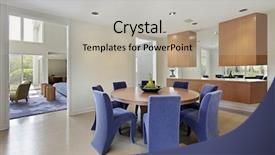  Presentation with lavender - Colorful PPT layouts enhanced with dining room in luxury home backdrop and a light gray colored foreground