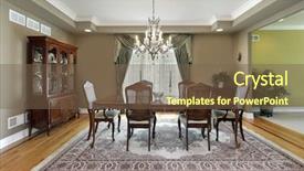  Presentation with carpet - Presentation theme with dining room in suburban home background and a  colored foreground