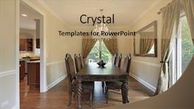  Presentation with draperies - PPT layouts featuring dining room in suburban home background and a  colored foreground