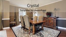  Presentation with tan - Audience pleasing PPT layouts consisting of dining room in upscale home backdrop and a mint green colored foreground