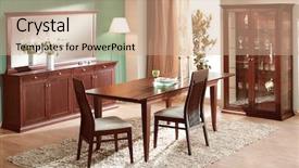  Presentation with furniture design - PPT theme enhanced with dining room interior design house interior classic style wooden furniture sunlight background and a coral colored foreground