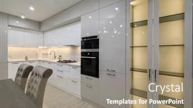  Presentation with dining table - PPT layouts having dining-room-table-and-chairs background and a coral colored foreground