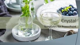  Presentation with hedera helix - Colorful slide deck enhanced with dining-room-table-decorated backdrop and a mint green colored foreground