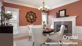  Presentation with dining - PPT layouts featuring dining room with orange walls background and a gray colored foreground