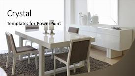  Presentation with dining - PPT theme featuring dining room background and a white colored foreground