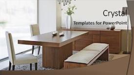  Presentation with dining - Audience pleasing presentation theme consisting of dining room backdrop and a light gray colored foreground