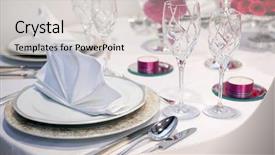  Presentation with elegant party - Cool new presentation design with dining table - elegant dinner party backdrop and a light gray colored foreground
