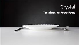  Presentation with dining table - Slides consisting of dining table - plate knife and fork background and a black colored foreground