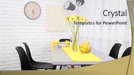  Presentation with dining table - Presentation consisting of dining table in home interior background and a light gray colored foreground