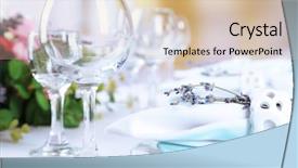  Presentation with lavender flowers border - Theme featuring dining table setting with lavender background and a soft green colored foreground