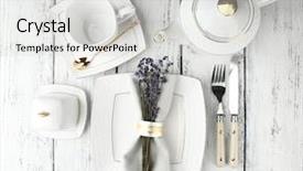  Presentation with dining table - Presentation theme with dining table setting with lavender background and a light gray colored foreground