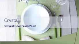  Presentation with dining table - Audience pleasing PPT theme consisting of dining-table-setting-with-lavender backdrop and a sky blue colored foreground