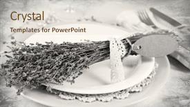  Presentation with dining table - Slides enhanced with dining table setting with lavender flowers on light table background and a lemonade colored foreground