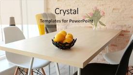  Presentation with dining - Slides enhanced with dining table with set of chairs background and a lemonade colored foreground