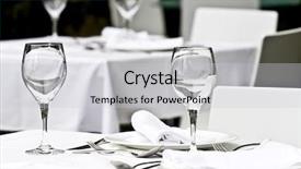  Presentation with customers - Beautiful presentation theme featuring dining tables ready for customers backdrop and a light gray colored foreground