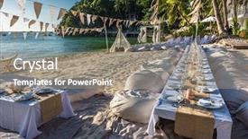  Presentation with boracay beach - Beautiful theme featuring diniwid beach at boracay backdrop and a gray colored foreground