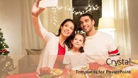  Presentation with christmas dinner - Beautiful theme featuring dinner and taking selfie picture backdrop and a coral colored foreground