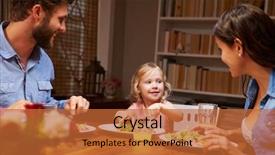  Presentation with dining table - Cool new PPT theme with dinner at a dining table backdrop and a red colored foreground