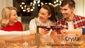  Presentation with christmas dinner - Audience pleasing theme consisting of dinner at home drinking red backdrop and a  colored foreground
