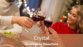  Presentation with christmas holidays - Beautiful presentation theme featuring dinner at home drinking red backdrop and a coral colored foreground